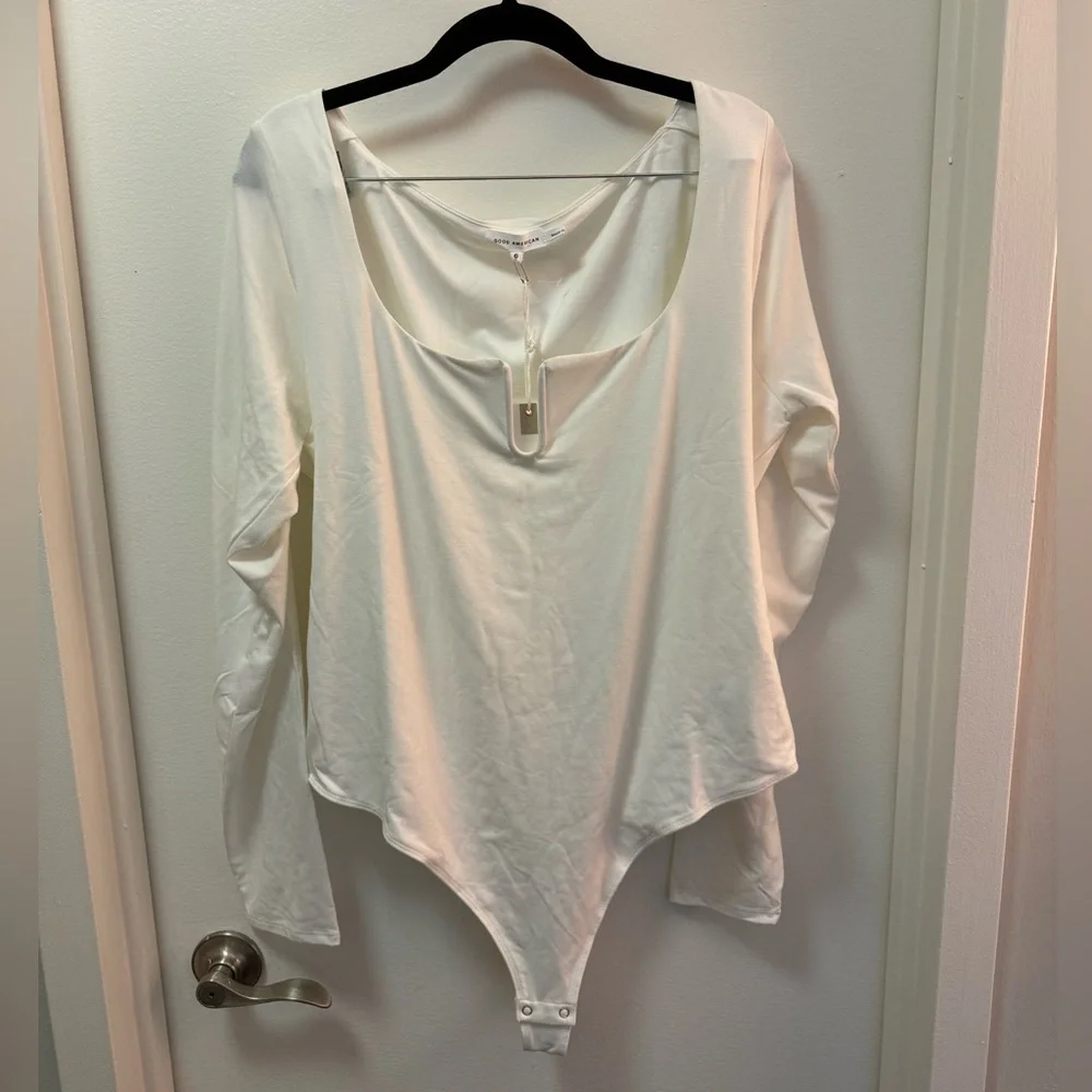 NWT Good American Good Touch Ring Ruched Bodysuit - Picture 3 of 4